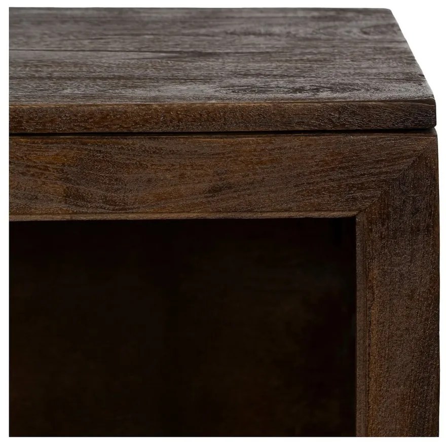 Hnedá vitrína z mangového dreva 80x100x40 cm Ravi – Ixia