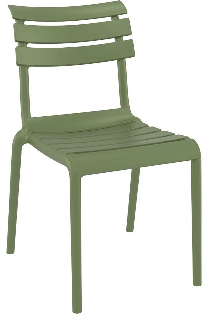 HELEN záhradná stolička bez podrúčok olive green