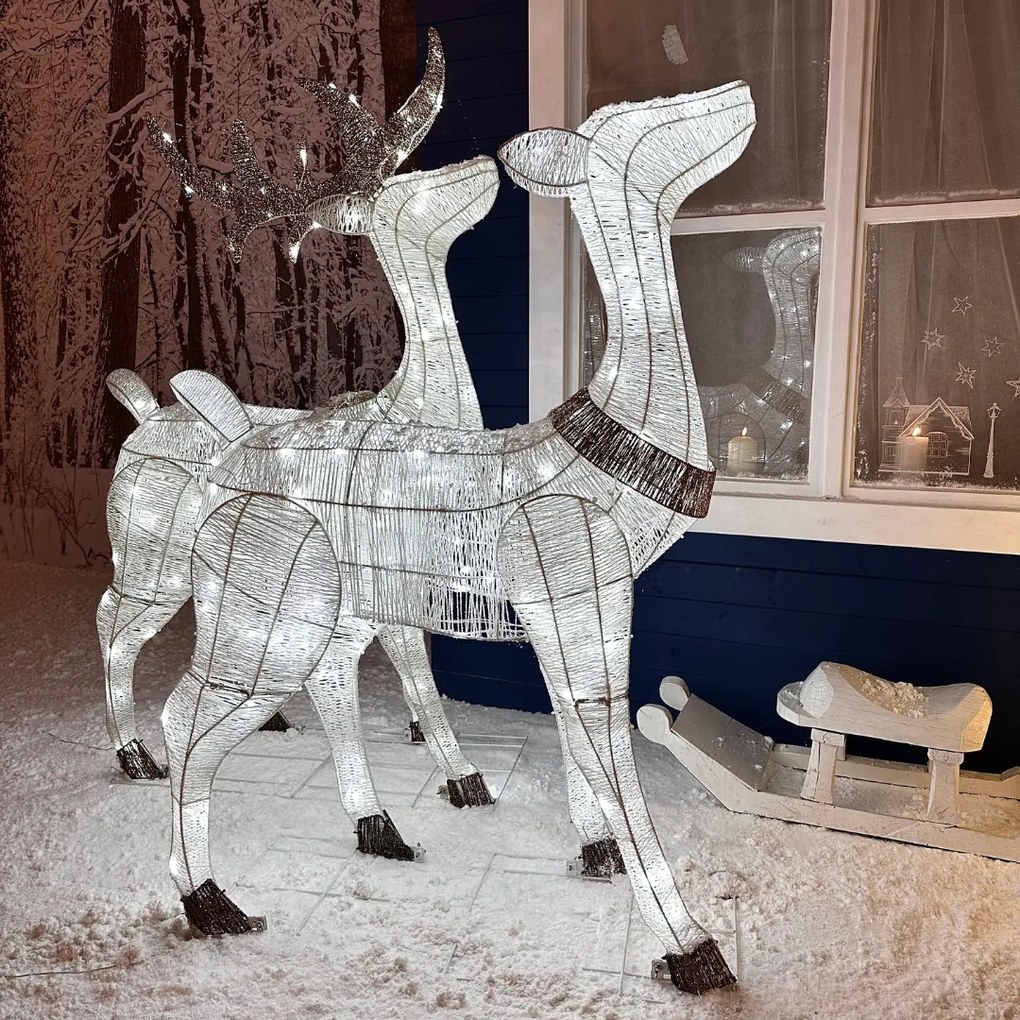 DECOLED LED světelná laň, 150 cm, 140 ledově bílých diod s Flash efektem