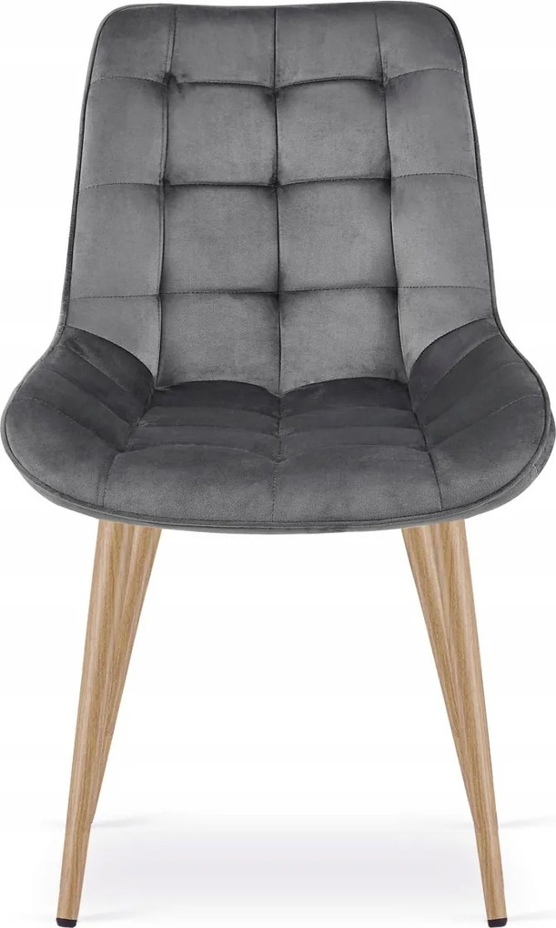 Sivá zamatová stolička BERA
