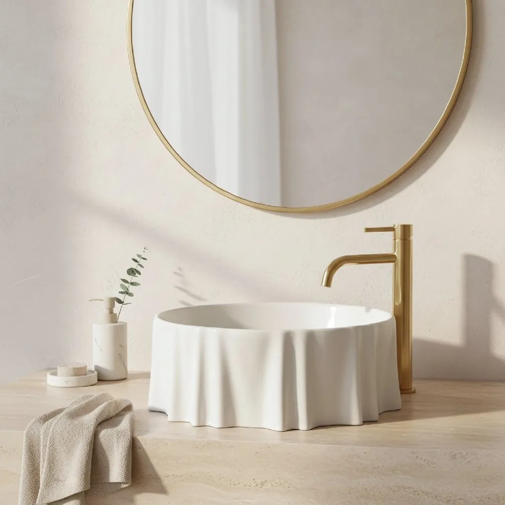 Rea Anastazja, umývadlo na dosku 390x390x135 mm, biela lesklá, REA-U0639