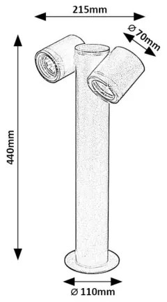 Rabalux 77113 - Vonkajšia lampa ENOL 2xGU10/35W/230V IP44