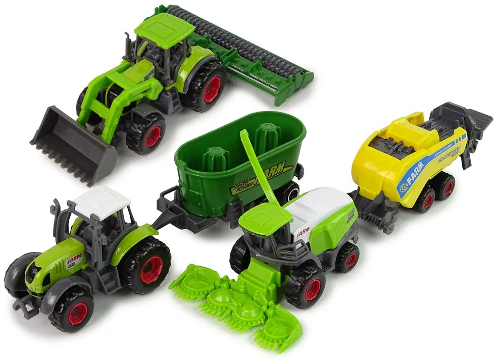 Lean Toys Sada poľnohospodárskych strojov - Farmárske vozidlá 6 ks