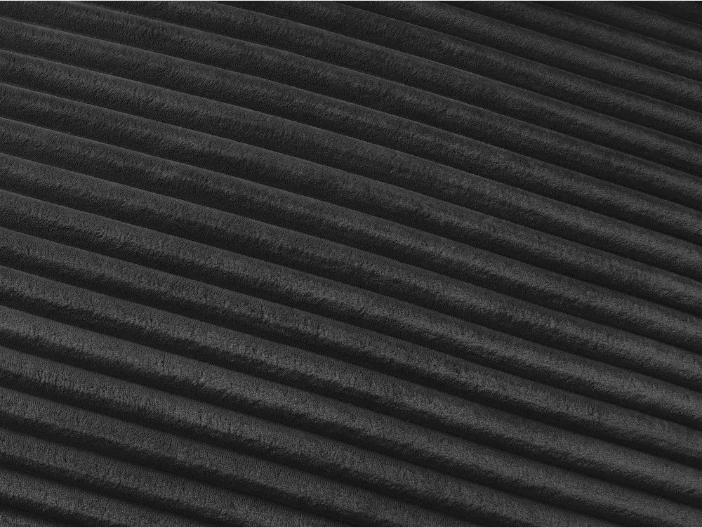 Čierna menčestrová pohovka na každodenné spanie/rozkladacia 240 cm Hugo – Bobochic Paris