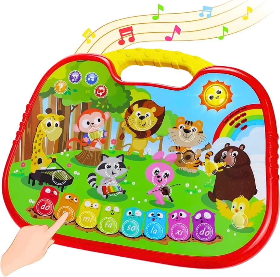 LEAN Toys Interaktívna vzdelávacia tabuľa Svet zvierat nástroje piano