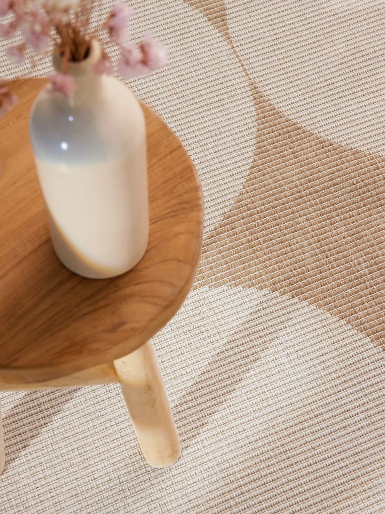 Kusový koberec Duet Bowen 106245 Beige/White kruh - na von aj na doma, 160x160 (priemer) kruh, béžová, chodba / predsieň, NORTHRUGS