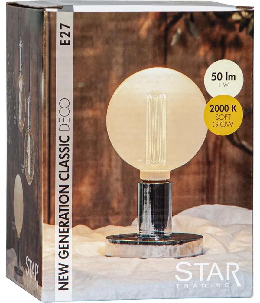 Star trading LED žiarovka s vláknom E24 biele sklo