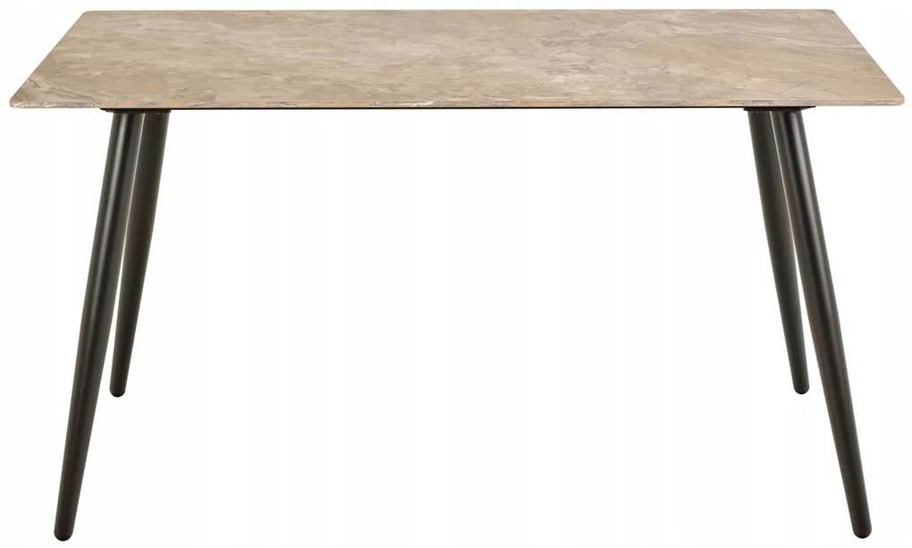 Jedálenský stôl Wicklow 140 cm hnedý mramor/čierny