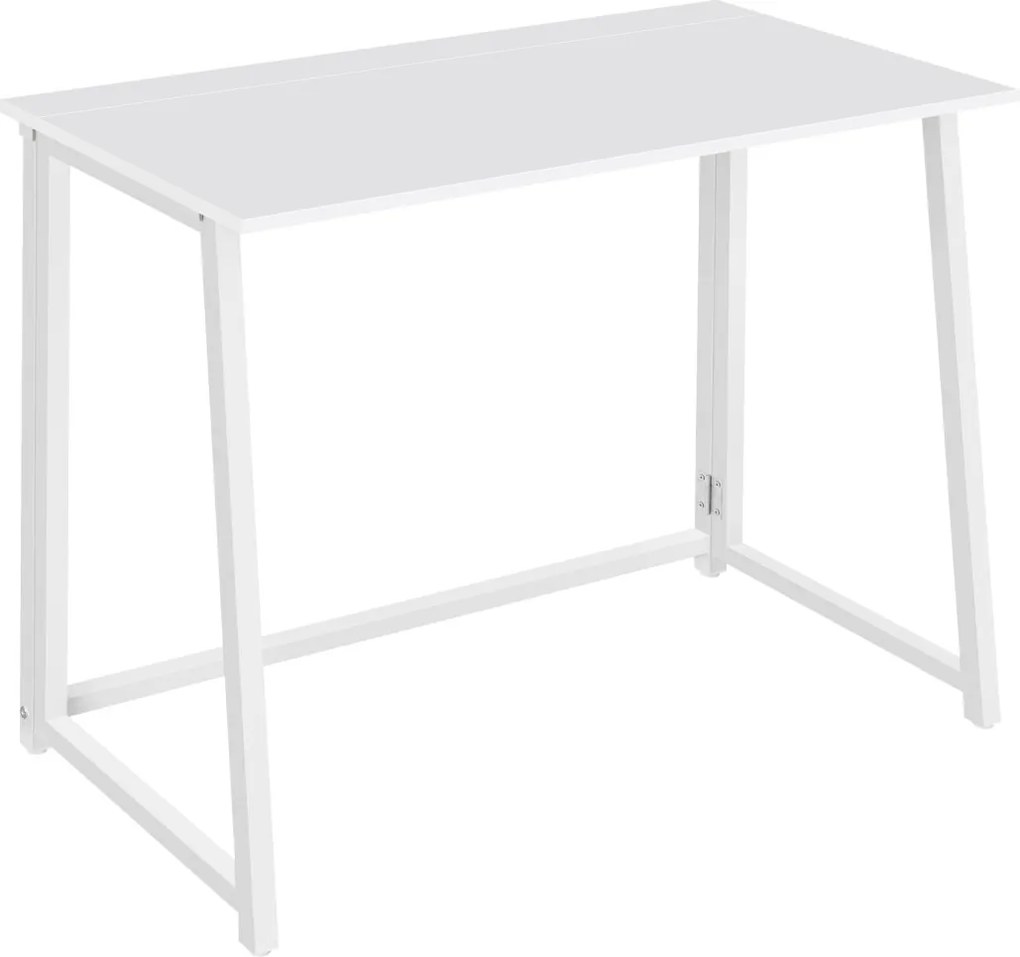Set do pracovne ZARIMO stôl 80x40 cm, biela + kreslo AVOLA VELVET svetlo modré