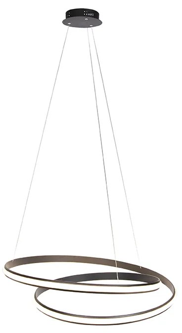Moderné závesné svietidlo čierne 74 cm vrátane LED - Rowan