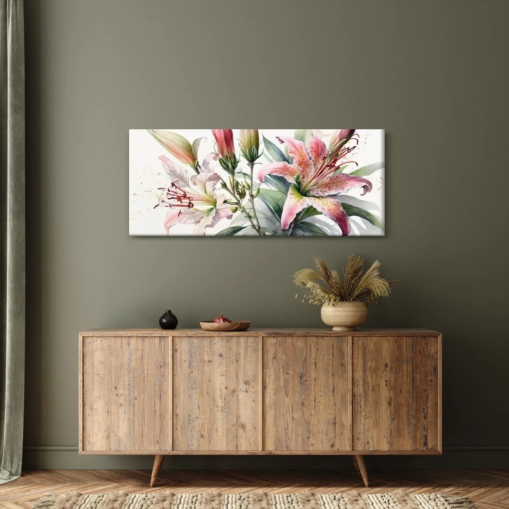 Obraz - Ľalia, ilustrácie (120x50 cm)
