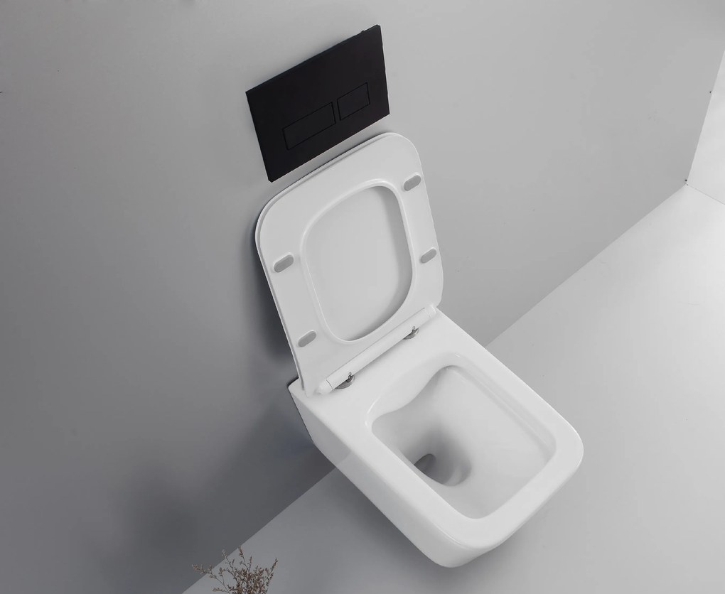 CERANO - Závesná WC misa Forte + UF sedátko, Rimless - biela lesklá, CER-CER-538747