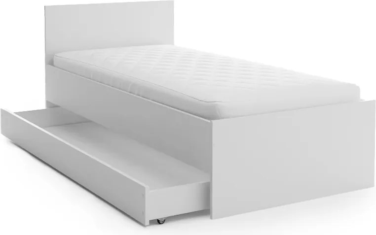 Posteľ ELISA 90 x 200 cm, biela Rošt: Bez roštu, Matrac: Matrac COCO MAXI 20 cm