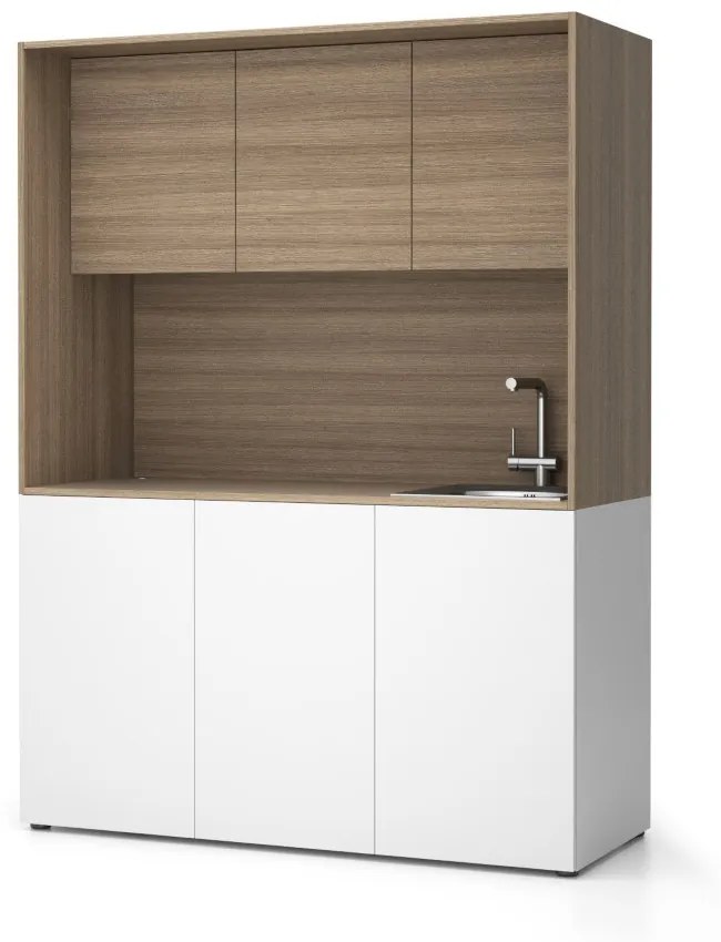 PLAN Kuchynka NIKA s drezom a batériou 1481 x 600 x 2000 mm, dub prírodný, pravé