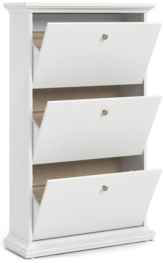 Biela výklopná skrinka na topánky Paris – Tvilum