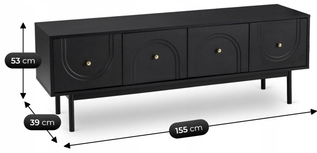 PROXIMA.store - TV stolík MARLEN FARBA: čierna