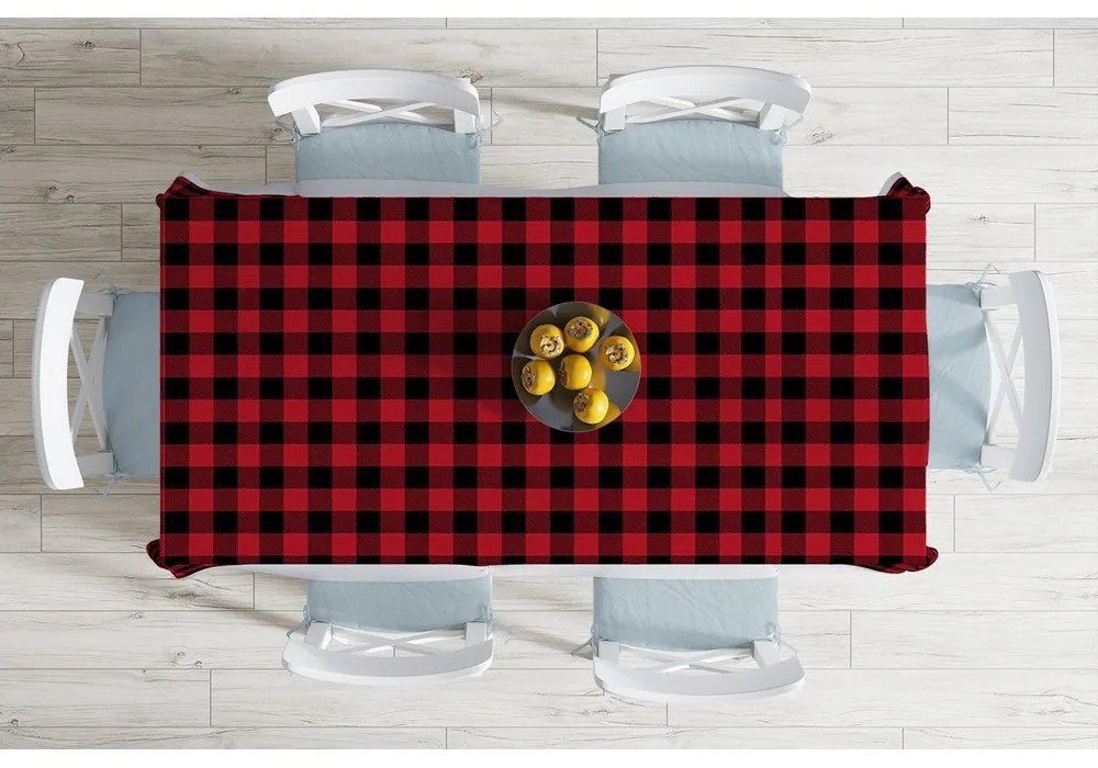 Obrus s prímesou bavlny Minimalist Cushion Covers Tartan, 140 x 180 cm
