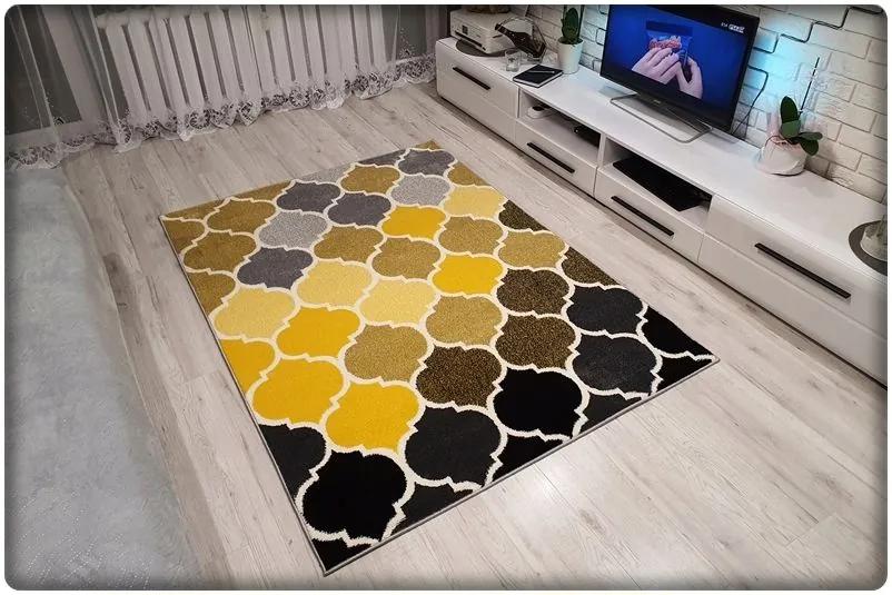 Dekorstudio Moderný koberec SUMATRA - Žltý marocký vzor Rozmer koberca: 120x170cm