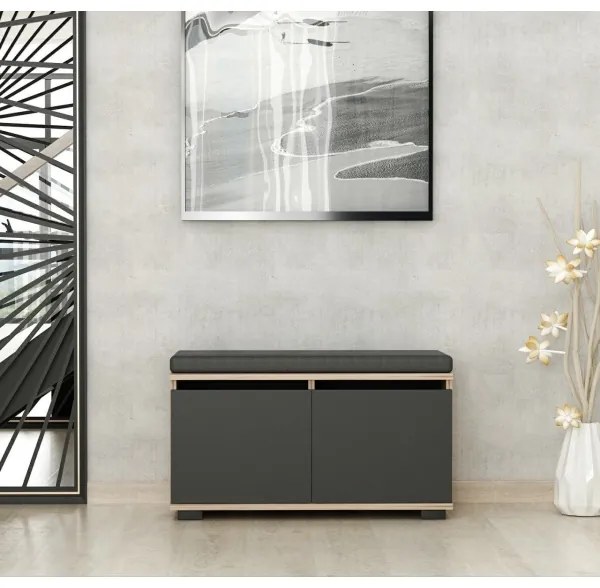 Skrinka na topánky DRAGO 42x80 cm čierna/orech