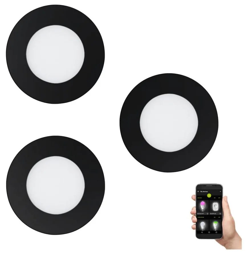 Eglo 900105-Sada 3× LED stmievateľné kúpeľňové svietidlo FUEVA-ZLED/2,8W/230V IP44