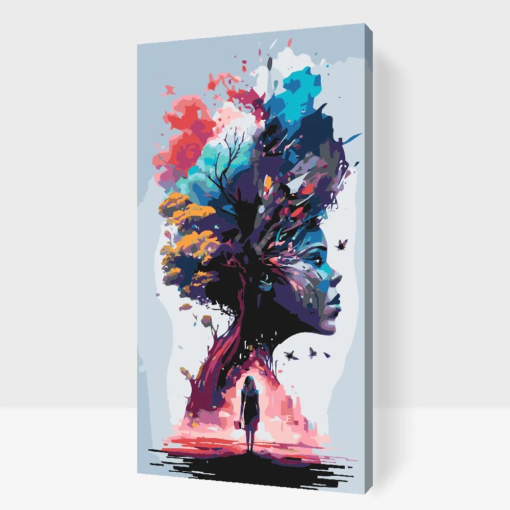Gario Maľovanie podľa čísel Strom života v hlave Rozmery: 40 x 80 cm, Rámovanie: Iba zrolované plátno