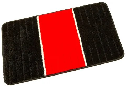 Sada kúpeľňových koberčekov COMO červená / čierna, pruhy