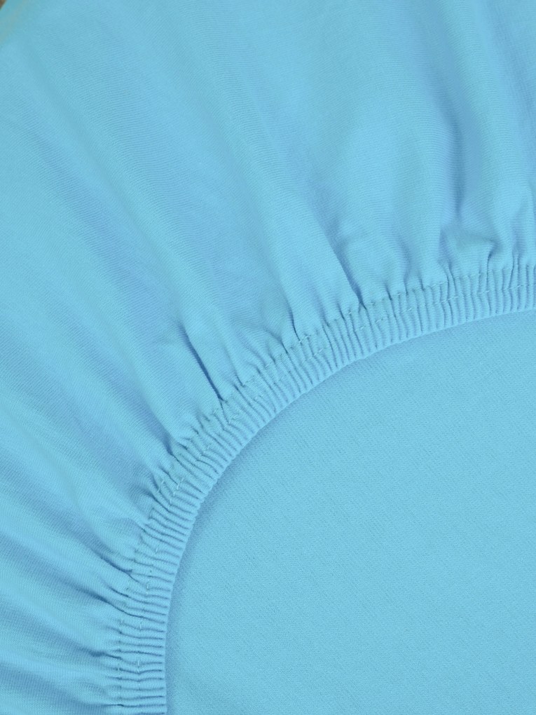 Jersey plachta do postieľky s elastanom Deluxe 70 x 140 cm – svetlomodrá