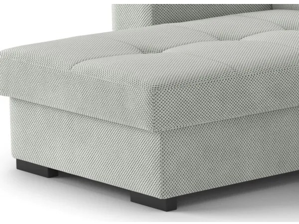 Rozkladacia sedačka s úložným priestorom a taburetom PALERMO, svetlosivá, ľavé prevedenie