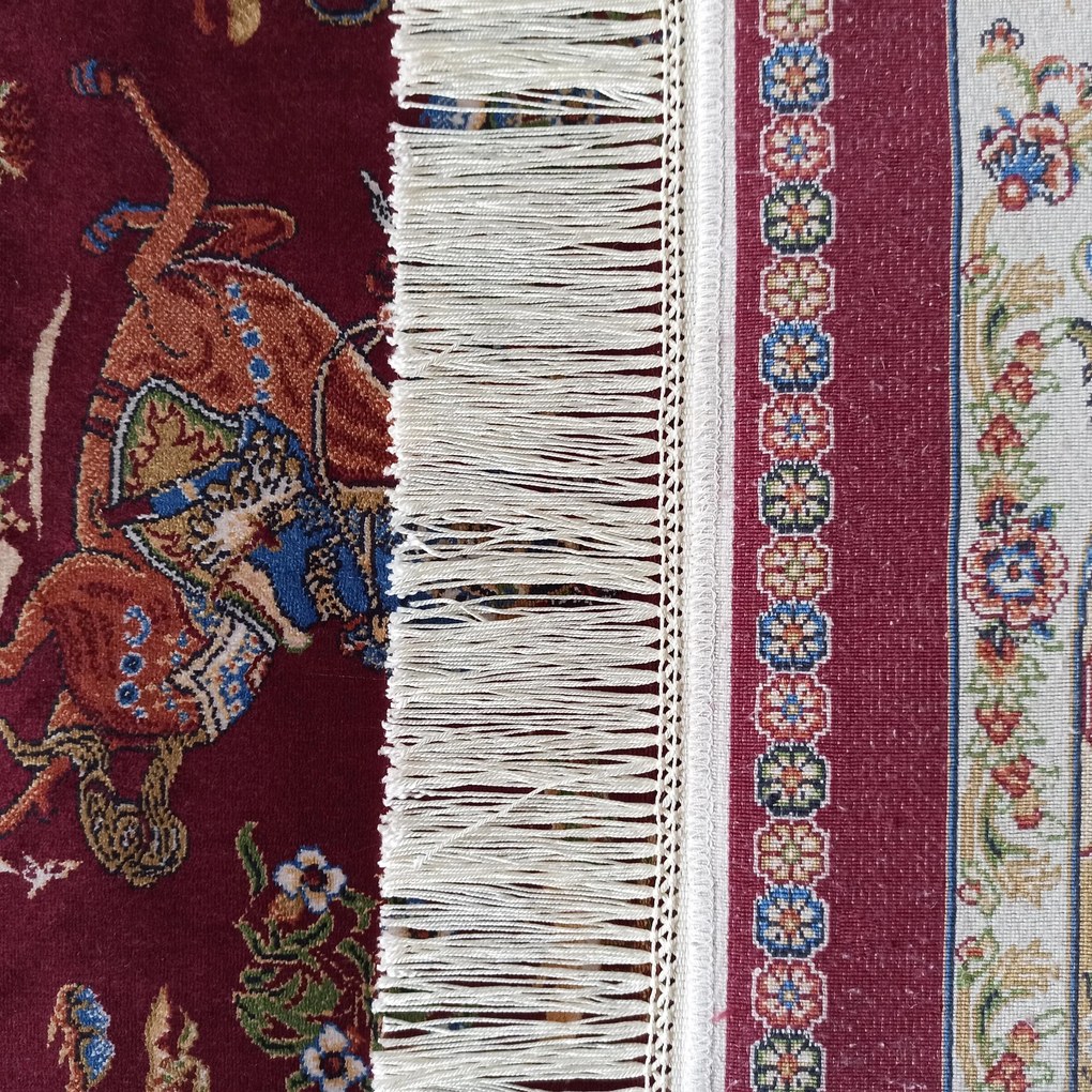 DY Hodvábny exkluzívny koberec Qum Silk 10 - červená Rozmer: 200x300 cm