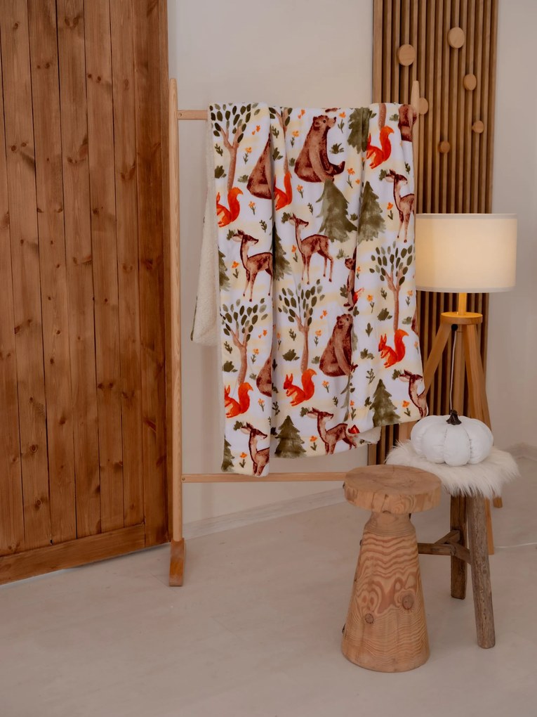 Baránková deka mikroplyš Exclusive 150 × 200 cm – Lesné zvieratká