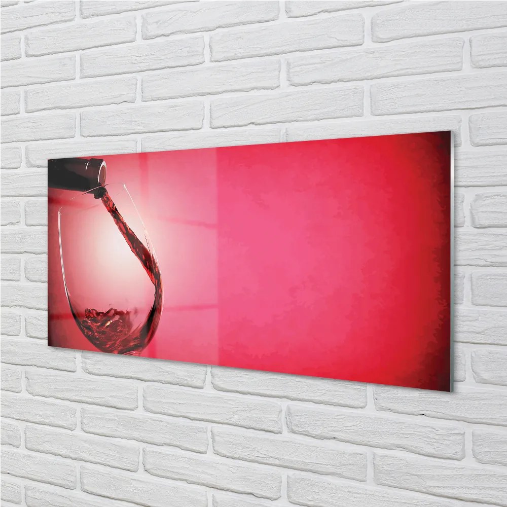 Sklenený obklad do kuchyne Červené pozadie sklo na ľavej strane 120x60 cm
