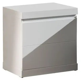 Biely nočný stolík Vipack Lara White, šírka 44 cm