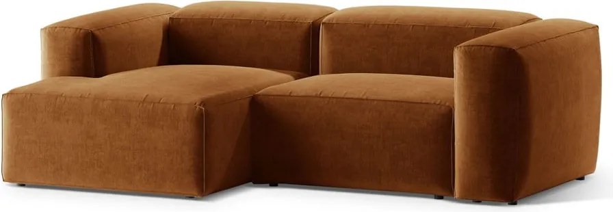 Rohová pohovka v tehlovej farbe (ľavý roh/s leňoškou) Bergamo – Cosmopolitan Design