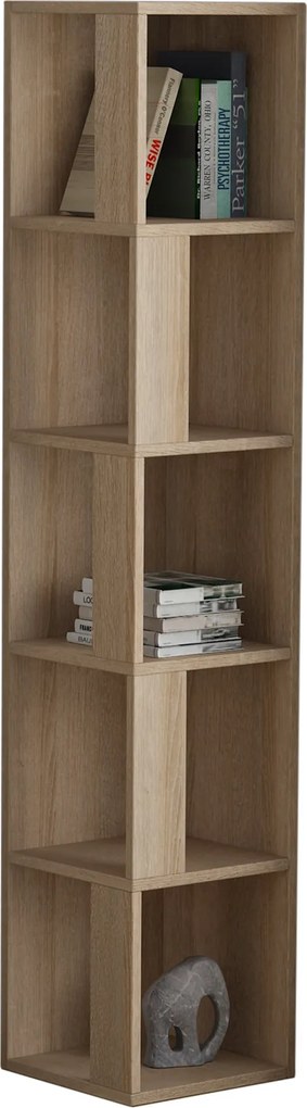Rohová knižnica Houseland Piano dub prírodný