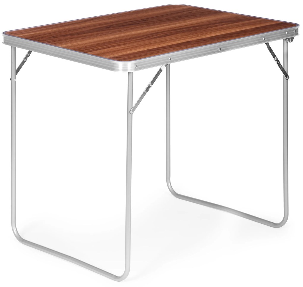 ModernHome Turistický stolík, piknikový stôl, skladacia doska, 80x60 cm, hnedá