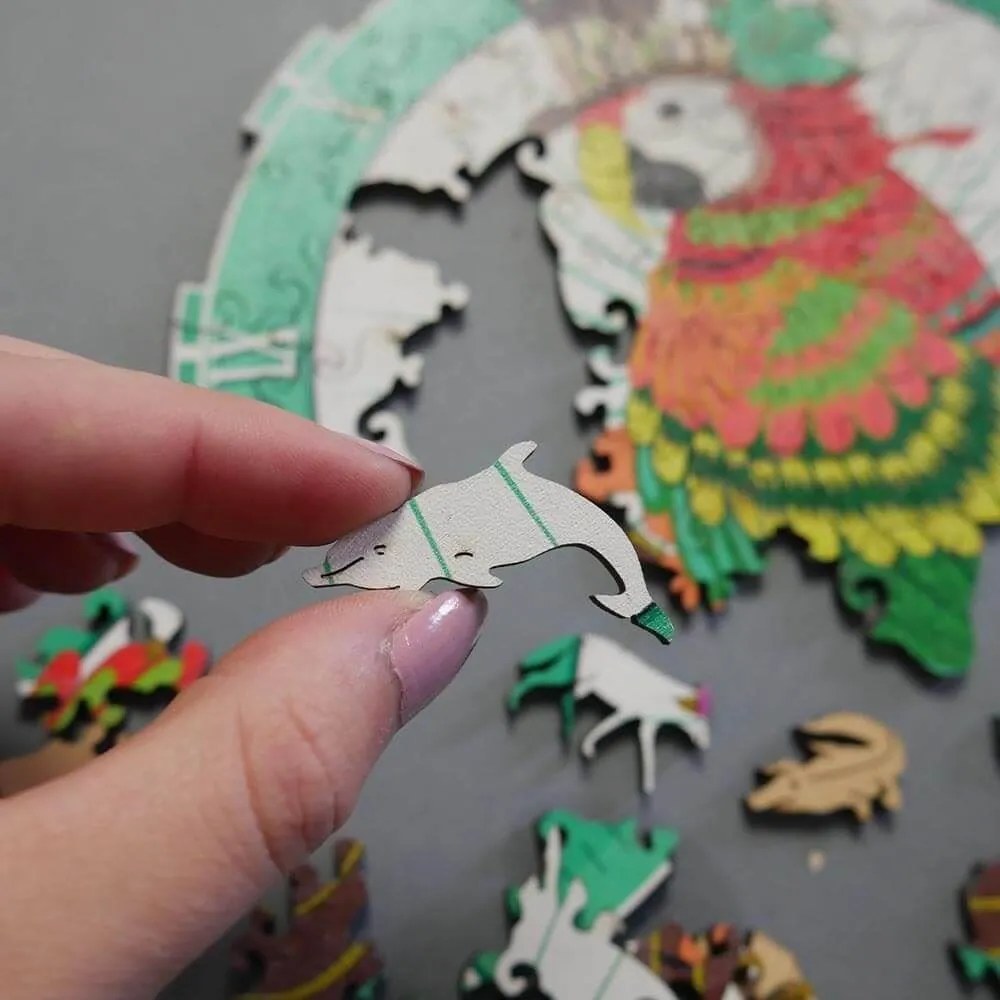 DAALO Dřevěné zvířecí puzzle - papoušek - AKCE!