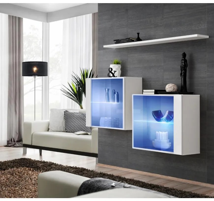 Komoda+Polička Switch Sb III Led Biely