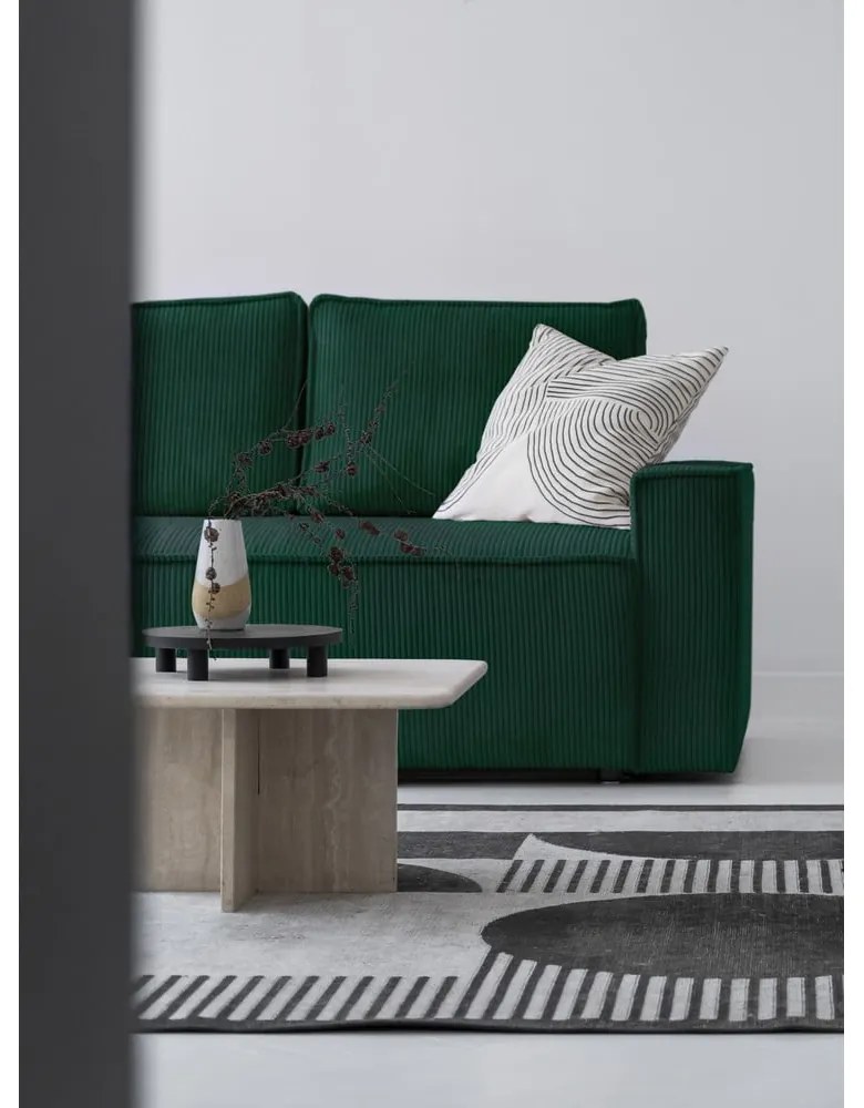 Tmavozelená menčestrová rozkladacia rohová pohovka (pravý roh) Brave Dave – Miuform