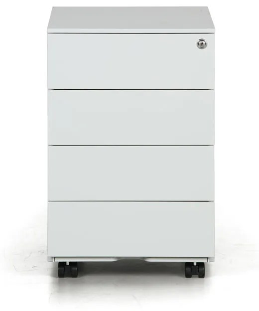 Kovový mobilný kontajner METAL, 4 zásuvky, sivý