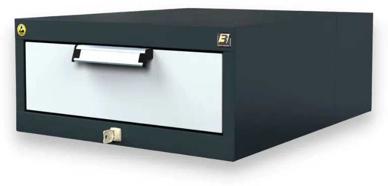 Alfa 3 Antistatický závesný ESD box pre pracovné stoly 351 x 480 x 600 mm, 2 zásuvky