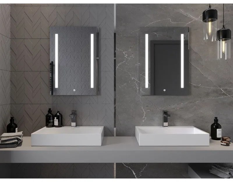 Mexen Remi, LED kúpeľňové zrkadlo s podsvietením 50 x 70 cm, 6000K, ochrana proti zahmlievaniu, 9804-050-070-611-00