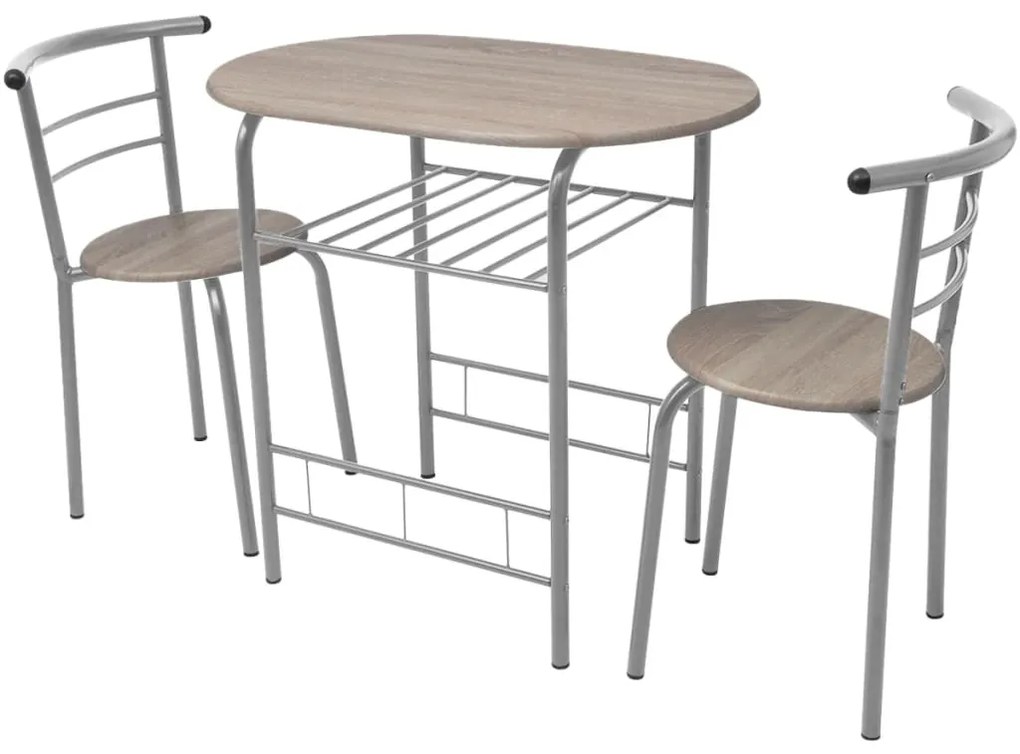vidaXL Raňajkový set - barový stôl a stoličky, MDF