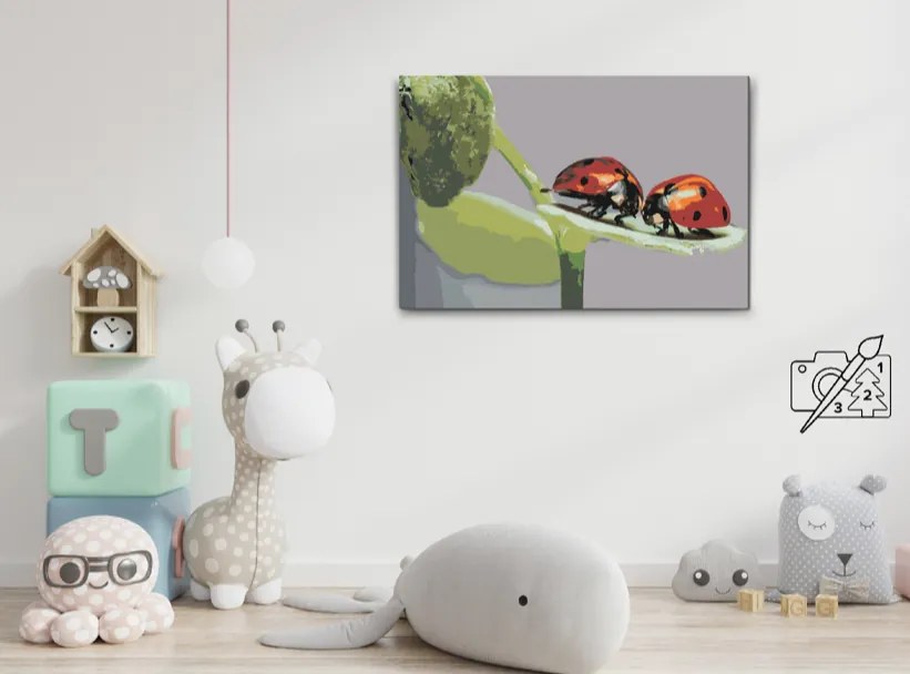 Gario Maľovanie podľa čísel Lienky Rozmery: 120 x 80 cm, Rámovanie: Iba zrolované plátno