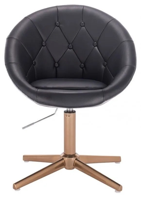 LuxuryForm DESIGN Kreslo VERA na zlatom kríži - čierne