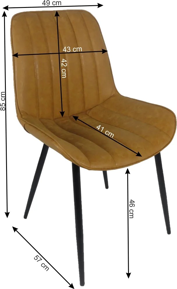 Jedálenská stolička Hazal - hnedá camel / čierna