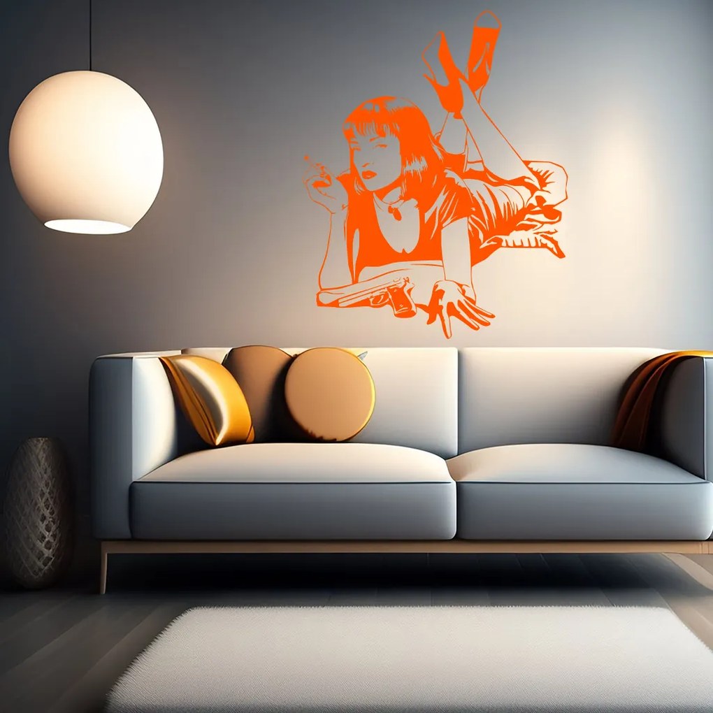Veselá Stena Samolepka Pulp Fiction Farba: hnědá, Veľkosť: 40 x 50 cm