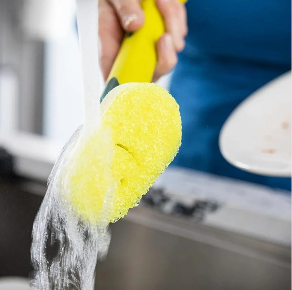 Hubka na riad s rúčkou a dávkovačom saponátu SCRUB DISH DADDY