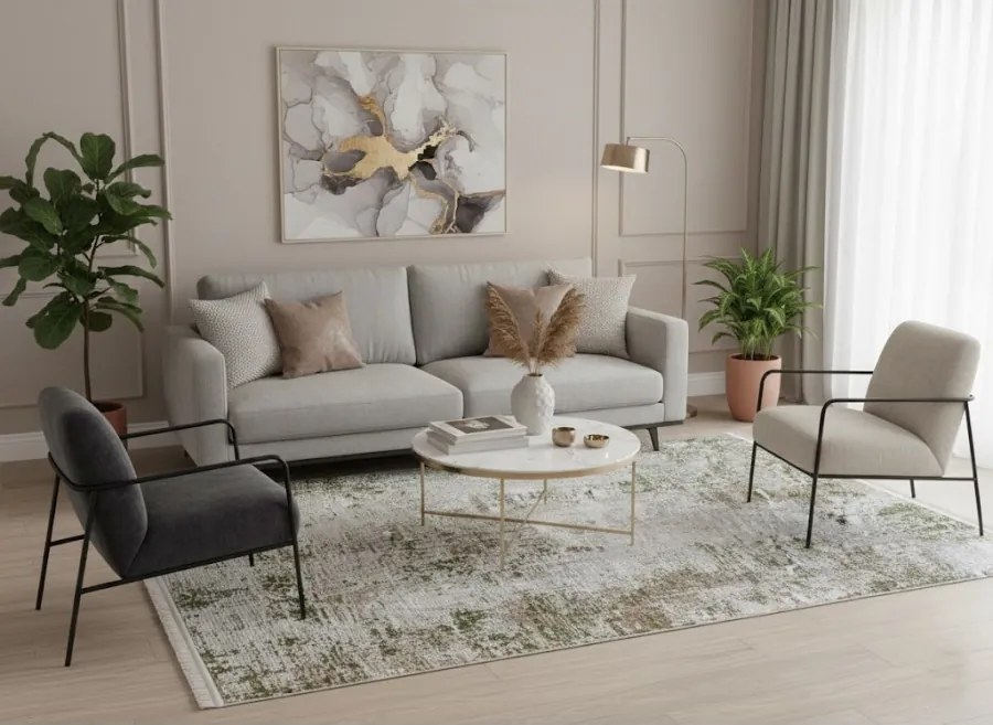 DC Koberec Exclusive 200 krémová zelená Rozmer: 180×260 cm