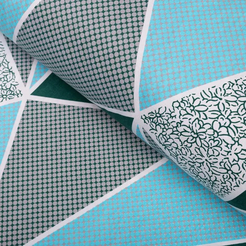 Biante Bavlnený záves Sandra SA-334 Modro-zelené trojuholníky 150x250 cm