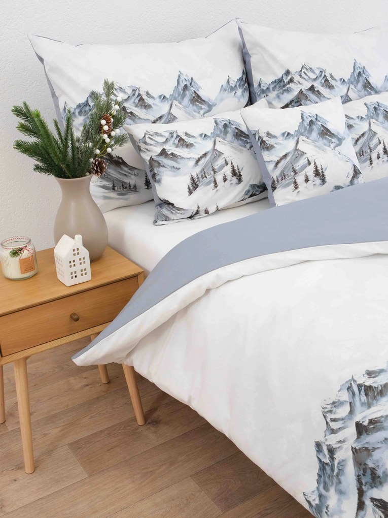 Vianočné francúzske bavlnené obliečky Renforcé - Hory